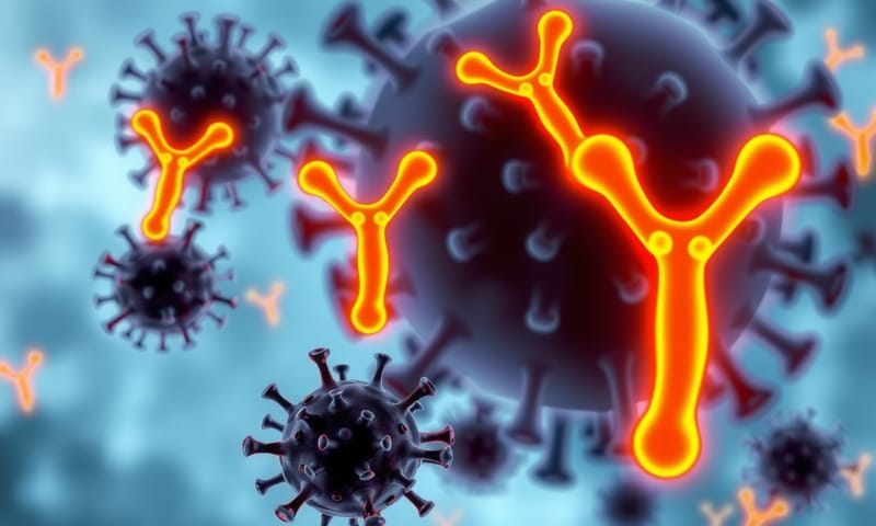 免疫球蛋白對抗外來病原體的概念圖